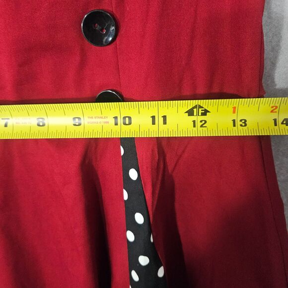 New KillReal M Coquette Pinup Cotton Double Breasted Fit and Flare Shirt Dress - Picture 7 of 8